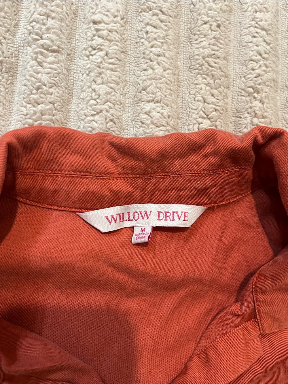 Rust Short-Sleeve Button Front Utility Blouse - Picture 2 of 10